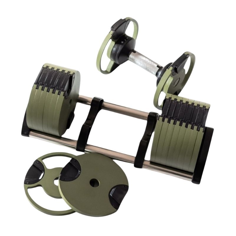 Adjustable Dumbbells - Green - Image 2