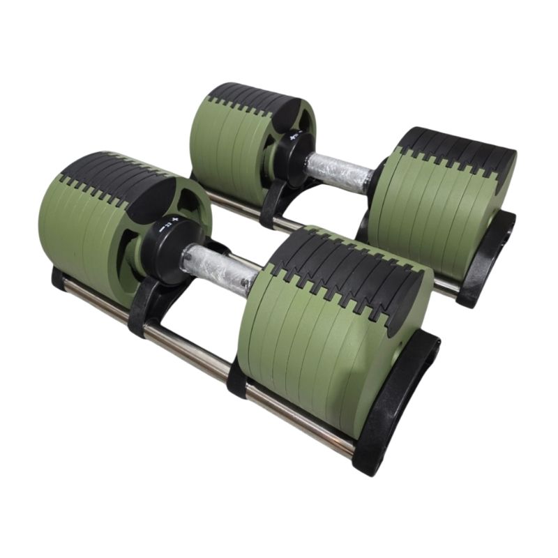Adjustable Dumbbells - Green - Image 3